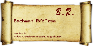 Bachman Rózsa névjegykártya