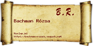 Bachman Rózsa névjegykártya